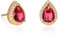 Diamond Treats Rubinrote Ohrstecker in Tropfenform aus 925er Sterling Silber für Damen mit roten Zirkonia-Steinen, rote Ohrringe aus Gold, Schmuck für Frauen, Vergoldete Ohrringe in Rot