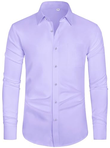 J.VER Hemd Herren Regular Fit Businesshemden Stretch Langarm mit Tasche | bügelfrei, atmungsaktiv, blickdicht, freizeit, pflegeleicht, knitterfreies, hochzeit, anzug, büro, festlich, outdoor, S-4XL