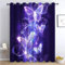Lärmschutz mit Ösen Vorhang 280x260 cm, Neonblumenschmetterling Superweich Deko Vorhang für Wohnzimmer Schlafzimmer, Blickdicht thermovorhang Dunkel