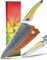 SANMUZUO 20,5CM Kochmesser, Küchenmesser aus Japanischem VG-10-Damaststahl, ultrascharfes Kochmesser mit Ergonomischer Griff in Gelb Harz, Serie LA-S9