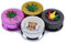 Plastic Herb Grinder 3 Part Magnetic Shark Teeth Assorted Colours, 60mm 3 Piece Herb Grinders, Portable and Pocket Size, Smell Proof Airtight Stash Compartment (Gold-Chrome)