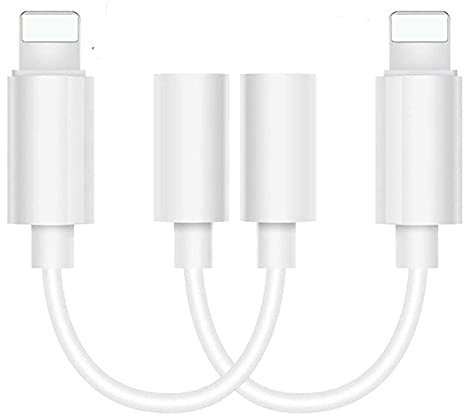 Headphone Adapter for iPhone to 3.5mm Jack - Earphone Converter for iPhone 12 Pro/11/Xs Max/XS/X/XR/8/7 Plus - Dongle Audio Adapter Support All iOS, 2 Pack