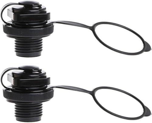 Rosojodg 2Pcs Black Air Valve Inflatable Kayak Screw Air Valve Spiral Air Plugs Replacement Raft Canoe Airbed PVC Boat Gloves Drysuits Kayaking Water Sports Kayak Accessories