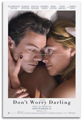HELOIXAOL Poster Don't Worry Darling, klassisches Filmposter, Horror-Serie, romantische Liebe, Poster, Dekoration, Wandkunst, Leinwand, klassisches Poster, ästhetische Dekoration, 30 x 45 cm,