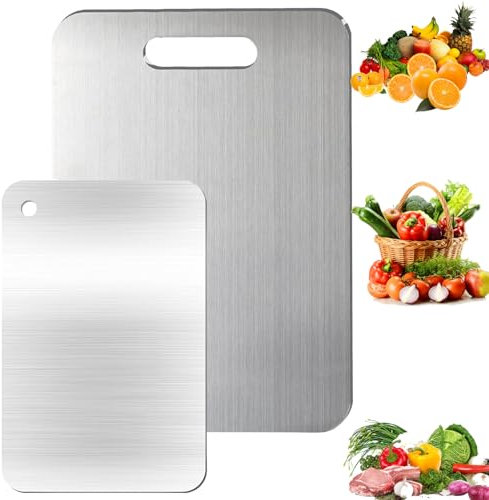 wzkhlsy 2 Tabla de Cortar de Titanio, Tabla Cortar Titanio, Titanium Cutting Board, Tabla de Cocina de Titanio, para Cocina para Carne, Queso, Frutas para Cocina
