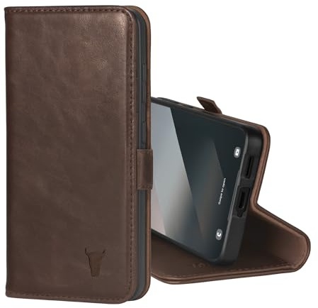 TORRO Hülle kompatibel mit Samsung Galaxy S25 5G 2025 – Premium Leder Hülle mit Standfunktion und Kartenfächern (Dunkelbraun)