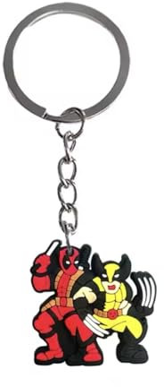 EROL DeadPL's and Wolf keychain collectable mini figure | Novelty keyring for Wolf and dead's with a mask and claws chibi character figure