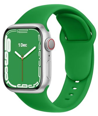 DONEGANI C1B per Cinturino Apple Watch 40mm 44 mm 46mm 42mm 45mm 41mm 38mm 49mm Se Ultra 2 Serie 10 9 8 7 6 5 4 3 Band Bracciale Sport Silicone, Natale verde