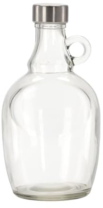 Flasche mit rundem Griff Rundgriff Henkel Schraubverschlüss Weinballon Glasballon Weinflasche Likörflasche Essig-Öl Schnapsflasche |Karaffe | Leere Glasflasche| Wasserflasche (1L)