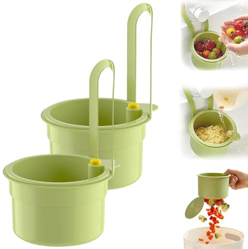 2PC Sieb für Spülbecken, Spülbecken Sieb Abtropfsieb Spülbecken, Spülbeckensieb, Multi-Functional Siebkorb für Spülbecken WaschbeckenSieb, Siebkorb Spüle Drain Basket, für Waschen/Organizer in Küche