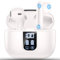 Wireless Earbuds Bluetooth 5.4 In Ear Buds 6 Mic ENC Noise Cancelling Clear Calls, Deep Bass HiFi Stereo Sound Earphones 35H Playtime LED Power Display IP7 Waterproof Headphones for Android iOS Snow