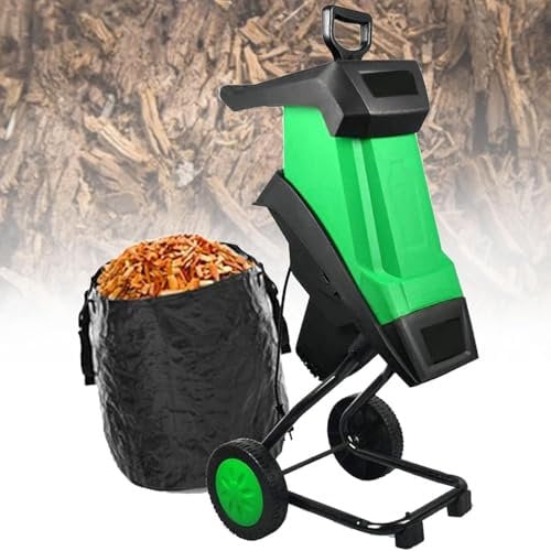 Electric Garden Chipper & Shredder,Hyundai-Grade 2400w Motor,39mm Cutting Diameter,Overload Protection,Converts Branches/Leaves to Organic Fertilizer in Minutes,Chippers+20mWire