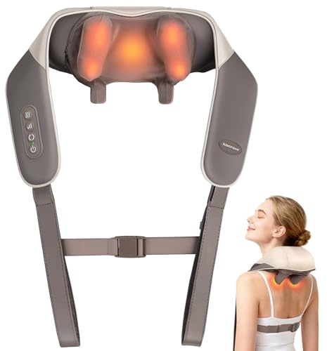 ELEHOT-Store Nackenmassagegerät Kabelloses mit Wärme, 4D Shiatsu Massagegerät Nacken Schulter Rücken Taillen Beine Fuß und Muskelmassage für Männer Frauen