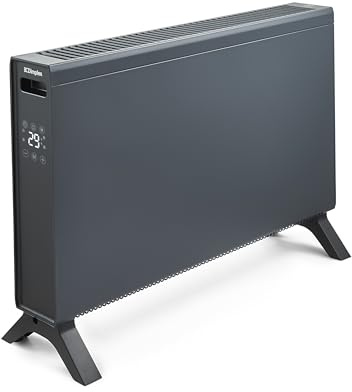 Dimplex HeatLite Smart Convector Heater, 2kW Electric Portable Heater with Wi-Fi App Control, LED Display, 24-Hour Timer, Adjustable Thermostat (10°C–35°C), Quiet & Safety Features – Anthracite