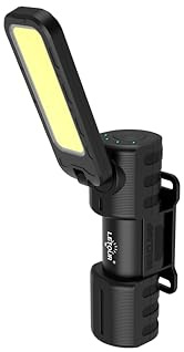 LETOUR LED Arbeitsleuchte mit 4 Lichtmodi, USB-C & Akku-Anzeige, 180° drehbarer Magnetfuß – Robuste Werkstattlampe, Arbeitslampe für Garage, Auto und Camping