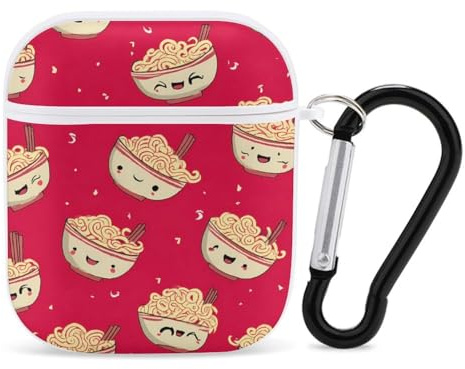 Ramen Noodles Cute Pattern Novelty Earphone Case Cover Compatible for AirPods 1&2 Headphone Earbuds Cases