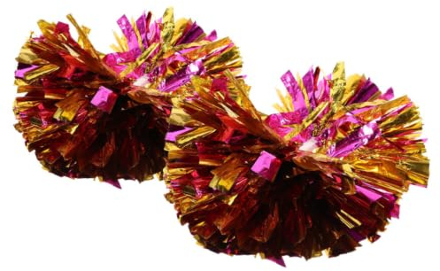 SEWACC Pompons de Cheerleading pour Événements Sportifs Stimulation Visuelle et Tactile en PE 2 Pièces Réutilisables Accessoires Compacts pour Tenue de Danse et Chorégraphie