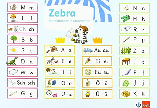 Zebra 1: Schreibtabelle in Grundschrift (VE 10) Klasse 1 (Zebra. Ausgabe ab 2018)