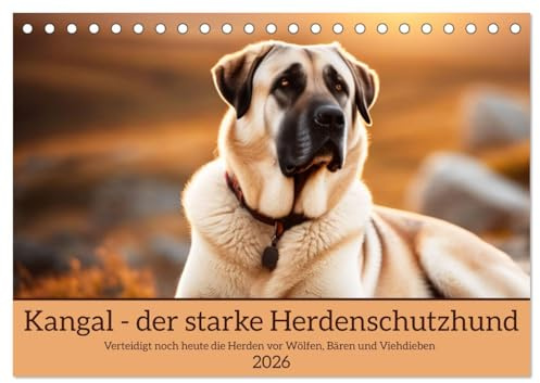 Kangal - der starke Herdenschutzhund (Tischkalender 2026 DIN A5 quer), CALVENDO Monatskalender: Verteidigt noch heute die Herden vor Wölfen, Bären und Viehdieben (CALVENDO Tiere)