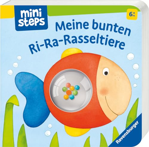 Meine bunten Ri-Ra-Rasseltiere - Rasselbuch für Kinder ab 6 Monaten, Baby-Buch, Spielbuch: Ab 6 Monaten (ministeps)