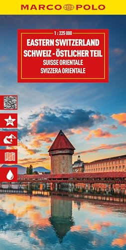 MARCO POLO Reisekarte Schweiz 02 Östlicher Teil 1:225.000: Zentralschweiz - Straßenkarte und Autokarte mit sehenswerten Strecken, Highlights und digitaler Erweiterung