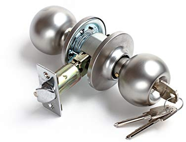 TESA 3900U0CM Jeu de Boutons de Porte Boule, Chrome Mat, 2 pièces, Fonction 00, Montage réversible