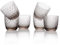 IVV Set 6 Bicchieri Acqua Vino Trasparente Sixties Grigio Tortora Ottiche Assortite