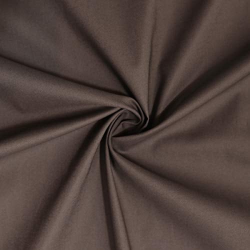 TOLKO Baumwollstoffe Sommer Batist aus Baumwolle | elastischer Nesselstoff als Modestoff Kleiderstoff Dekostoff | Stoffe zum Nähen Meterware Baumwolle (Schocko Braun)