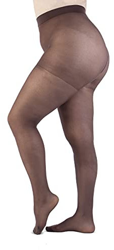 LEELA LAB Collant Curvy Taille Haute Voile 30 Deniers - Made in Italy (Cappuccino, 5)