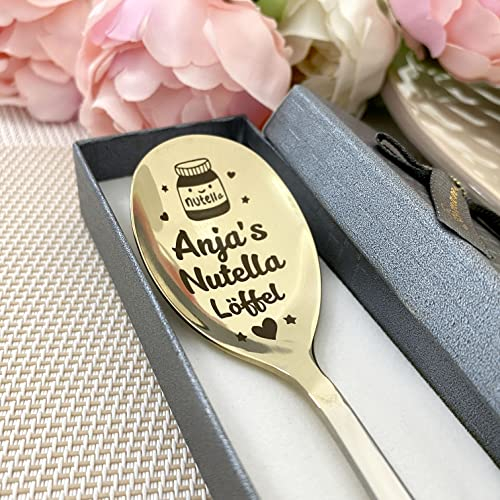 Schokolade löffel Personalisiertes Geschenk - Löffel mit Namen für Shoko-Liebhaber - Geburtstagsgeschenk mit gravur - Geschenkbox und Papierpaket