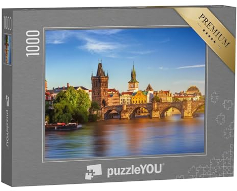 puzzleYOU: Puzzle 1000 Teile „Luftaufnahme der Altstadt von Prag mit Pier, Tschechische Republik“ – aus der Puzzle-Kollektion Prag
