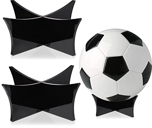 Traumarkeu 2 Stück Fussball Ständer, Basketball Ballständer Regal, Acyal Ballhalter, Ballhalterung für Ballauflage (Schwarz)