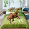 Parure de lit Cheval Prairie Galoping Horse Housse de Couette pour Enfants Ultra Doux 3D Motif Animal Sauvage Housse de Couette Faune Style Parure de Lit Housse de Couette Décor, 140x200cm