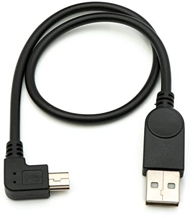 System-S USB 2.0 Kabel 35 cm Mini B Buchse zu Typ A Stecker Adapter Winkel in Schwarz