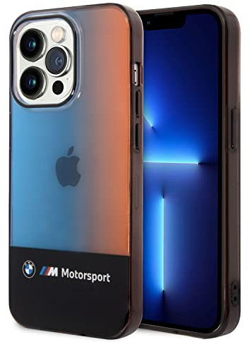 CG MOBILE BMW Handyhülle für iPhone 14 Pro in Schwarz IML Mid Fading Tricolor, kratzfestes PC/TPU, bequeme und langlebige Hartschale mit zugänglichen Anschlüssen, Stoßdämpfung und Signatur-Logo