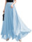ORANDESIGNE Rock Damen Elegant Lang Maxi Faltenrock Hohe Taille Plissee Röcke Elastische Taille A Linie Casual Rüll Swing Chiffonrock Leicht Festlich Maxirock Cocktail Freizeitrock Hellblau XS