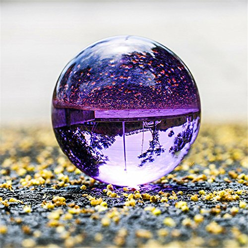 Kristallkugel für Fotografie-Requisiten, Dekoration, K9-Kristall-Linsen-Kugel geeignet für das Betrachten von Wahrsagung, Feng Shui, Wahrsagung, Meditationswahrsagung (lila)