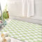 SHIVNAMI Bath Mat Rugs for Bathroom,Geometric Retro Big s Checked Pattern in Colors Monochrome Tile .Lime Green,Non Slip Anti Mould Bath Mat Set - Soft Machine Washable Rug