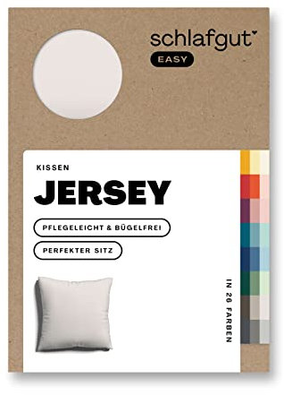 Schlafgut Easy Jersey Kissenbezug 80x80 cm Sand Light mit 100% Baumwolle, superweicher & atmungsaktiver Kopfkissenbezug