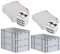 PROREGAL SuperSparSet 5x Eurobox NextGen Grip mit Scharnierdeckel und schwarzen Schiebeschnappverschlüssen, HxBxT 17x40x60cm, 34 L, Grau, Griffe geschlossen, Eurobehälter, Transportbox