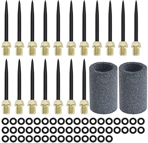 YINETTECH 18 Stück Dartspitzen Stahl & 50 Stück Dart Gummiringe & 2 Stück Dart Spitzer 2 BA Gewinde Dart Ausrüstung Zubehör für Dartpfeile mit Weicher/Stahlspitze