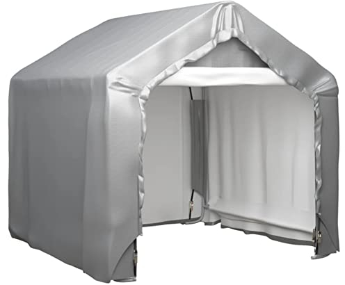 ZEYUAN Lagerzelt Grau 180x180 cm Verzinkter Stahl, Carport, Autozelt, Garage, Weidezelt, Unterstand, Zeltgarage, Lagerzelt, Gerätezelt, Pavillon Zelt, Fahrradgarage Zelt, Garagenzelt