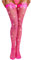 RSLOVE Bas Autofixants pour Femme Collants Résille Jarretelles avec Nœud Rose Taille Unique