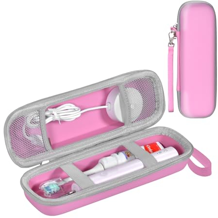 TUNYINSH Elektrische Zahnbürste Reiseetui für Pro/Phlips Sonicare Electric Toothbrush mit Zubehör Aufbewahrung, Tragbare Hartschalen Reisehülle Zahnbürstenhalter Tasche(Rosa)