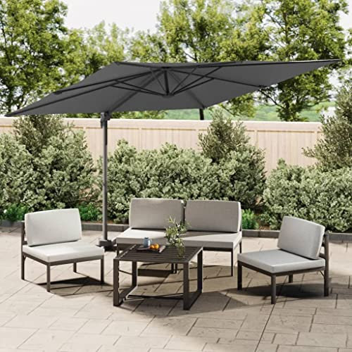 Sonnenschirm Balkon,Sonnenschirmabdeckungled-Ampelscrm Anthrazit 400x300 Cmgeeignet FüR AußEnbereiche,MäRkte,SchwimmbäDer,Einkaufszentren,Concierge-EingäNge
