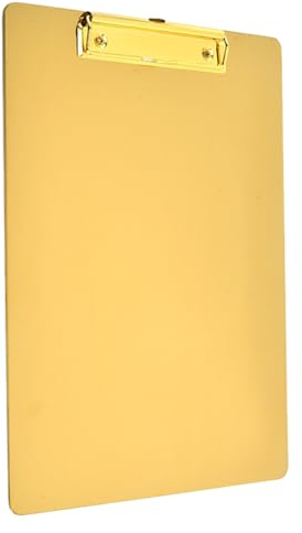 IOIUSKKU Edelstahl Klemmbrett im A4 Format, breite Anwendung für verschiedene Szenen, leichtes und tragbares Schreibblatt, Klemmbrett, Gold 31 * 22.5CM