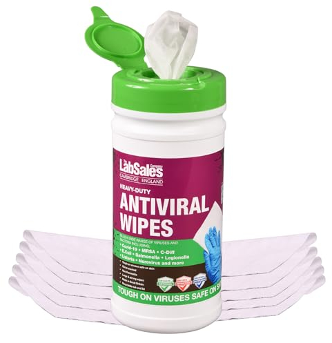 Labsales Antibacterial & Antiviral Heavy Duty Surface Cleansing Wipes With Citrus Scent, Recyclable Tub, Made in Britain, 100 Wet Wipes