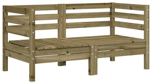 vidaXL Garten Ecksofa 2 STK., Gartensofa mit Latten-Design, Gartencouch Modular mit Rückenlehne, Sofa Couch Gartenmöbel Gartengarnitur, Kiefernholz Imprägniert