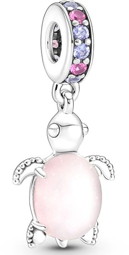 SURALIN 1 Stück Charms Anhänger Anhänger aus Schildkrötenperlen Charm Perlen für Europäische Armbänder Halskette, Schmuck Geschenke Armbänder für Damen und Mädchen-Rosa