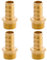 Boquilla de manguera de latón G1/2 (Ø20,3mm) macho x 1/2 ojal,4 piezas Conector de boquilla de manguera de latón Adaptador de manguera de 13 mm de espiga x G1/2 pulg,Racor roscado Racor de latón